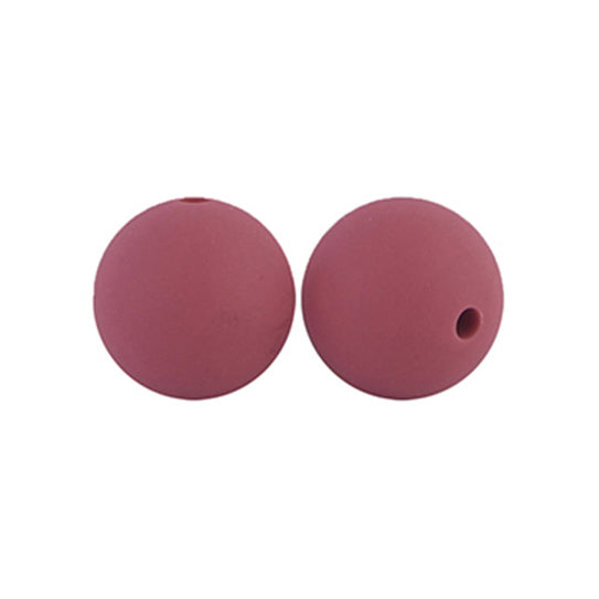 12/15mm Round Maroon Silicone Beads C#94