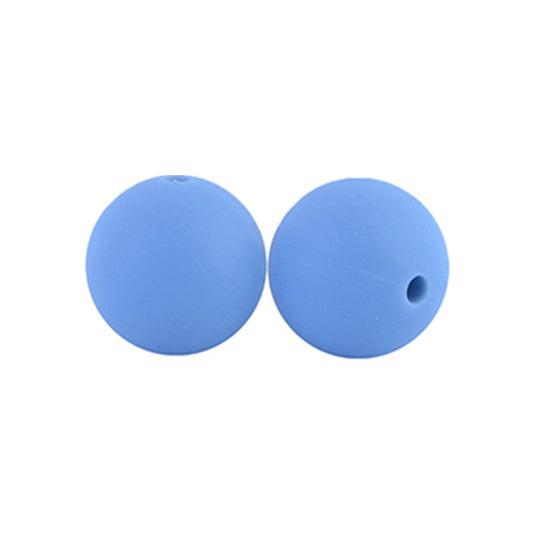 12/15mm Round Powder Blue Silicone Beads C#96