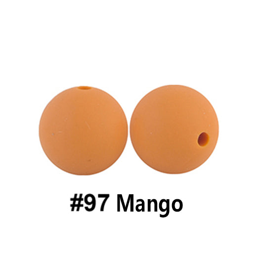 12/15mm Round Mango Silicone Beads C#97