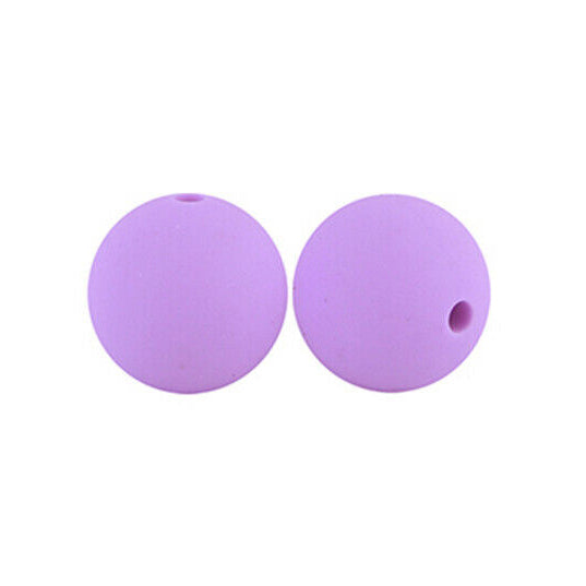 12/15mm Round Lavender Silicone Beads C#98