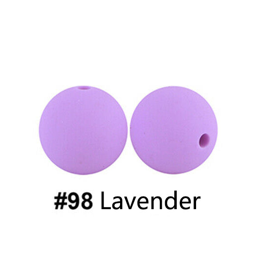 12/15mm Round Lavender Silicone Beads C#98