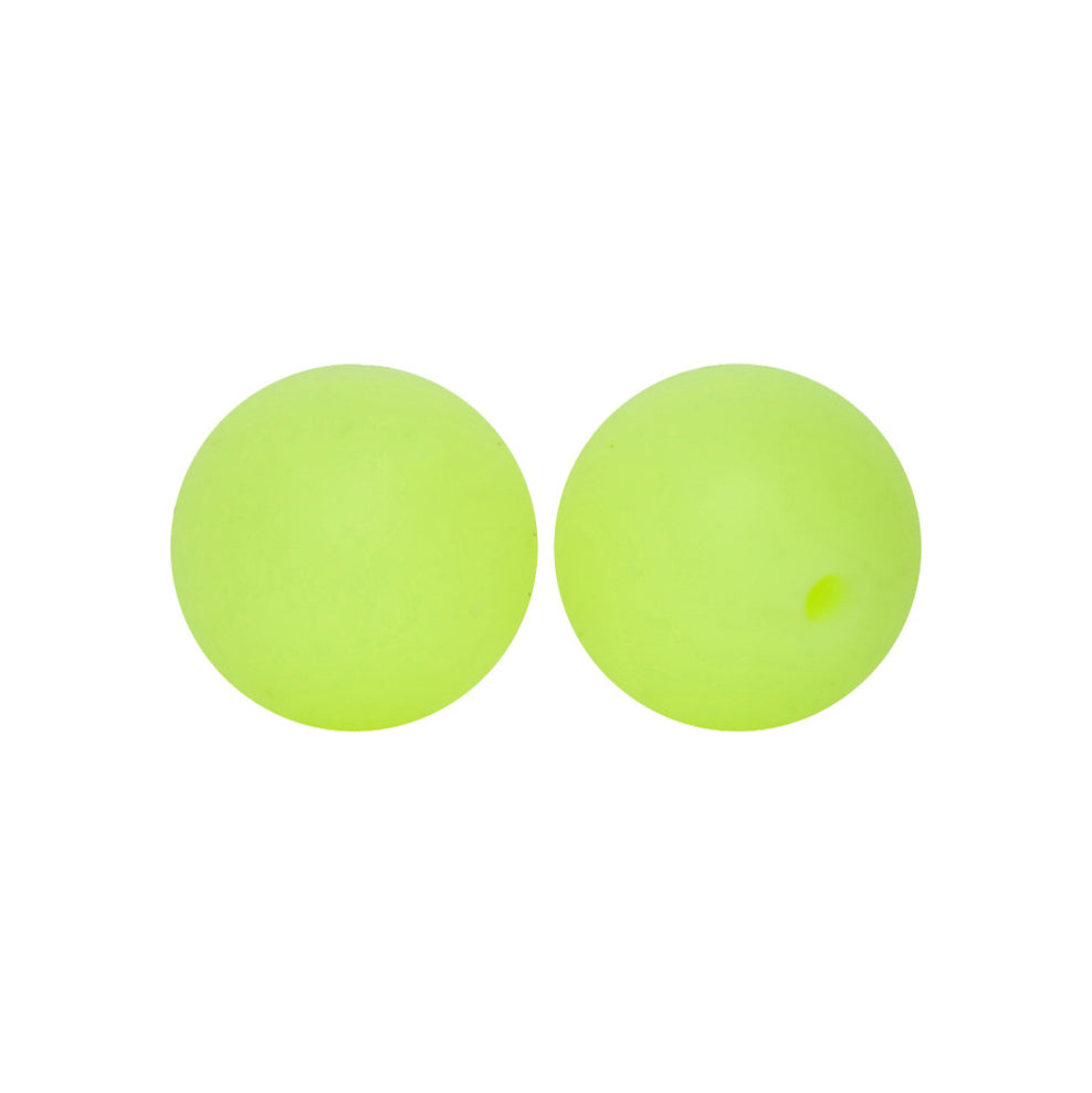 15mm Luminous Yellow Round Silicone Beads R#99