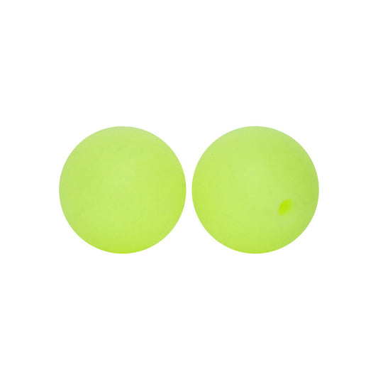 15mm Luminous Yellow Round Silicone Beads R#99