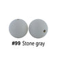 12/15mm Round Stone Grey Silicone Beads C#99