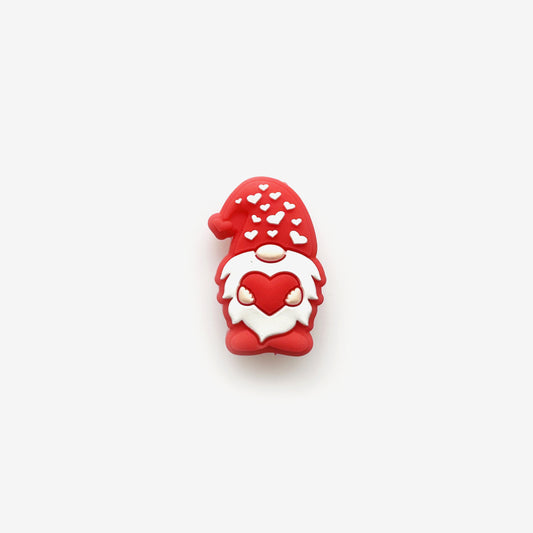 Valentine's Day Gnome Focal Silicone Beads