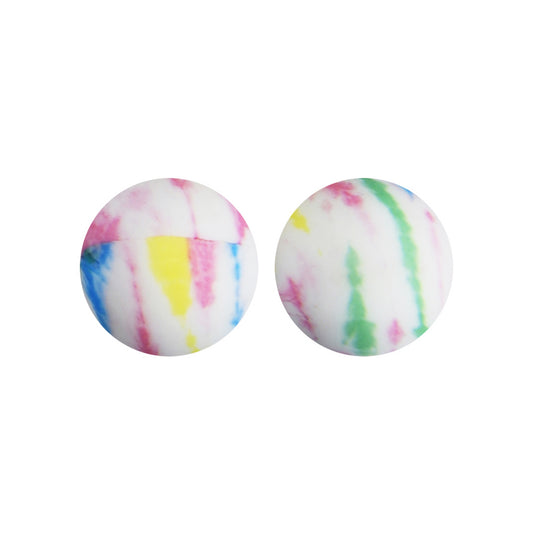 15mm Crayons on Wall Print Round Silicone Beads ZR#133