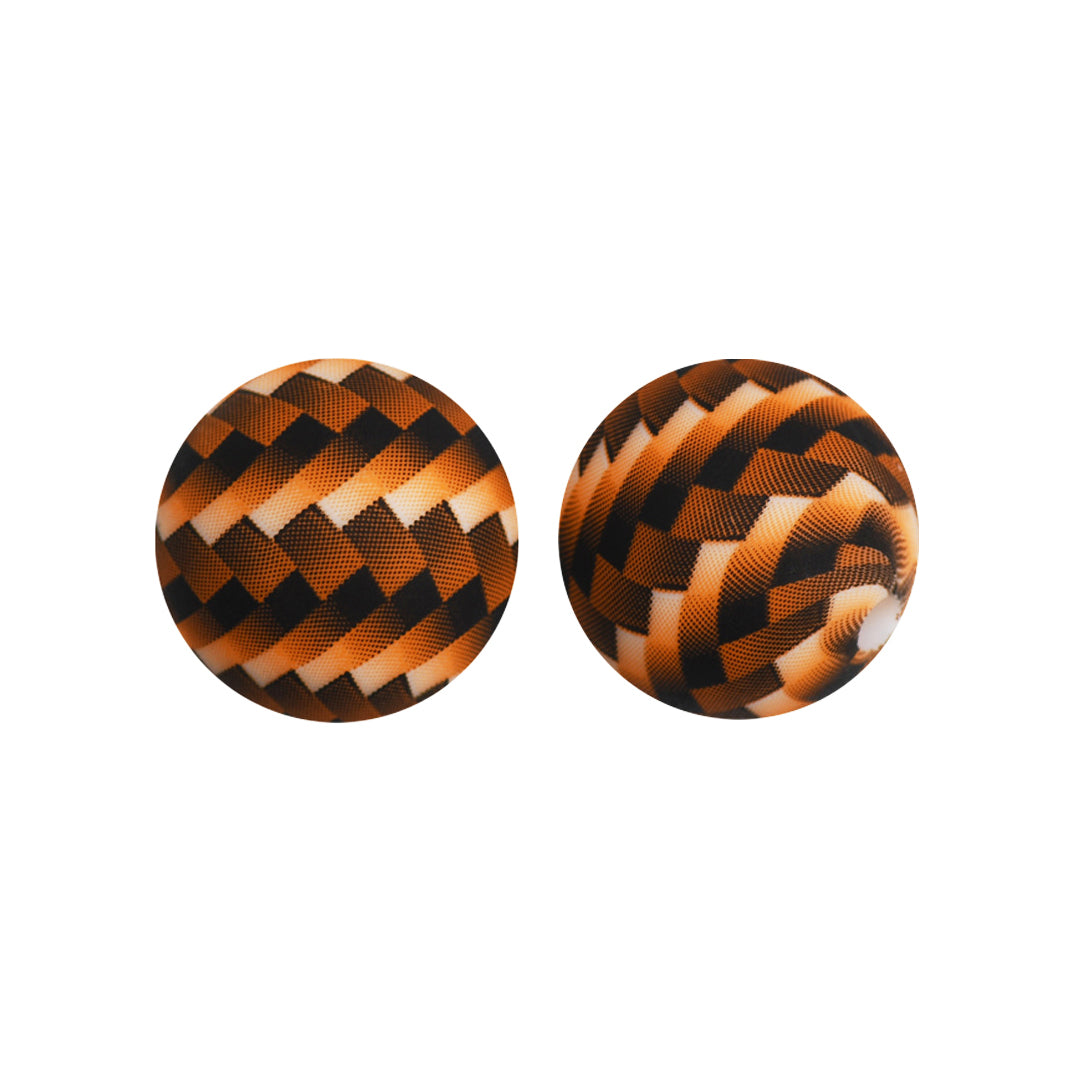 15mm Basket Weave Print Round Silicone Beads ZR#150