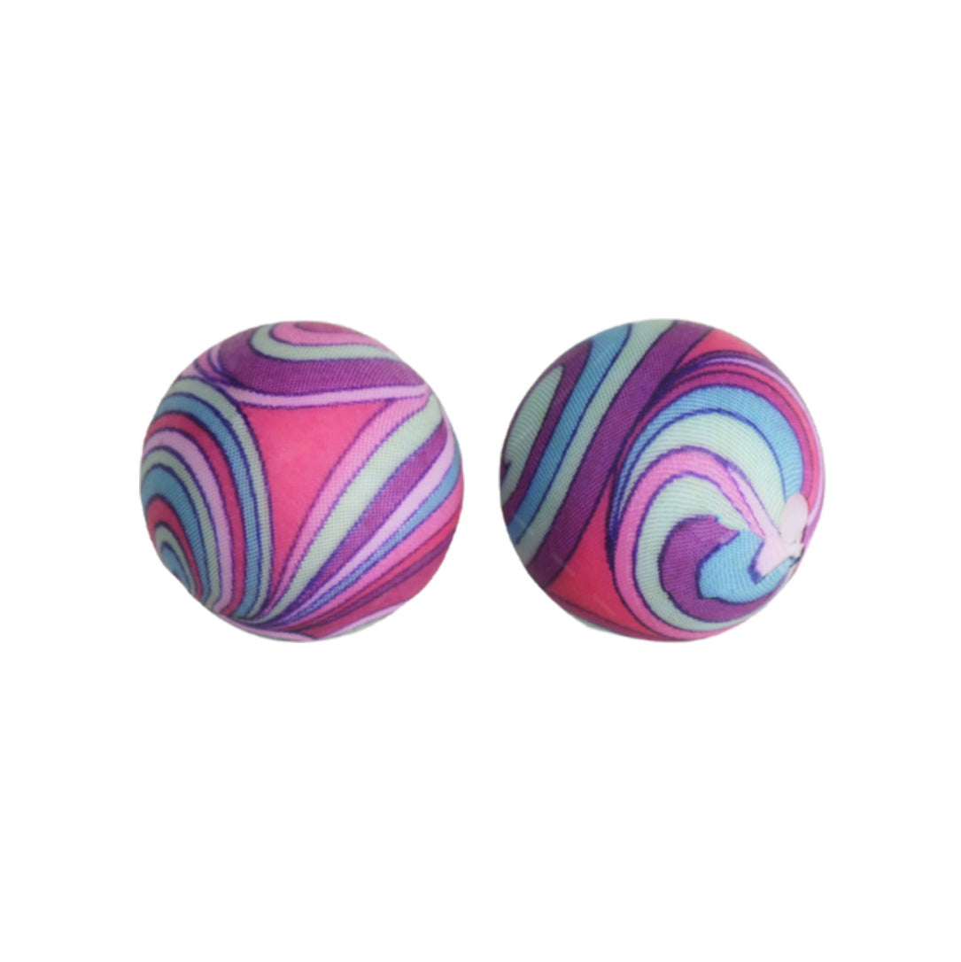 15mm Rainbow Wave Print Round Silicone Beads ZR#151