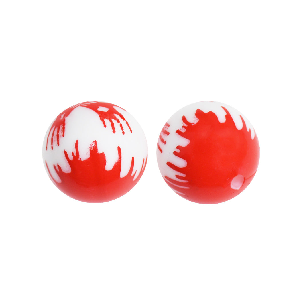 15mm Bloody Handprints Print Round Silicone Beads ZR#184