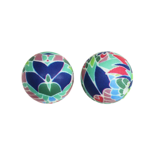 15mm Colored Feather Print Round Silicone Beads ZR#194