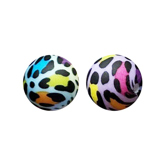 15mm Rainbow Leopard Print Round Silicone Beads ZR#197