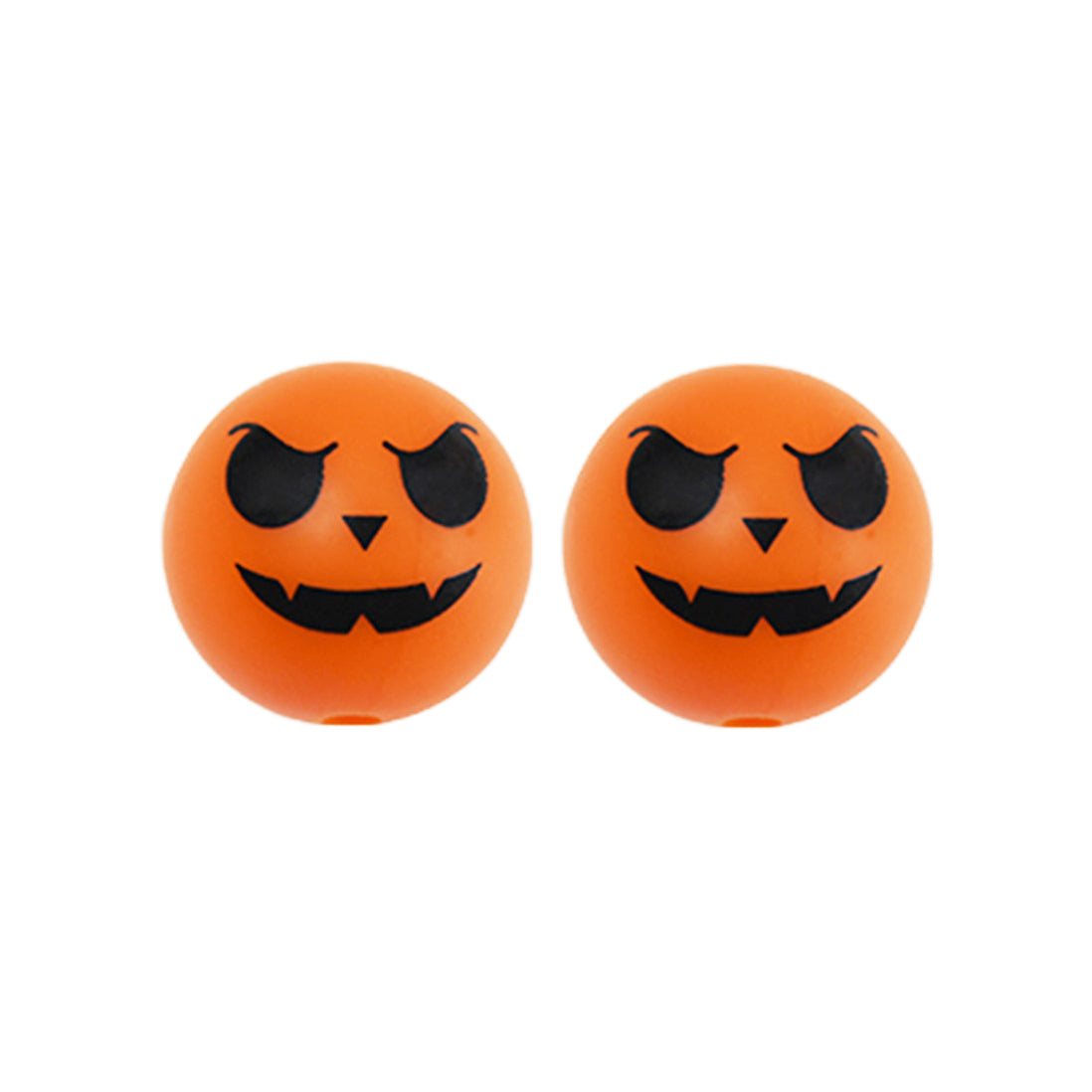 15mm Orange Ghost Print Round Silicone Beads ZR#44