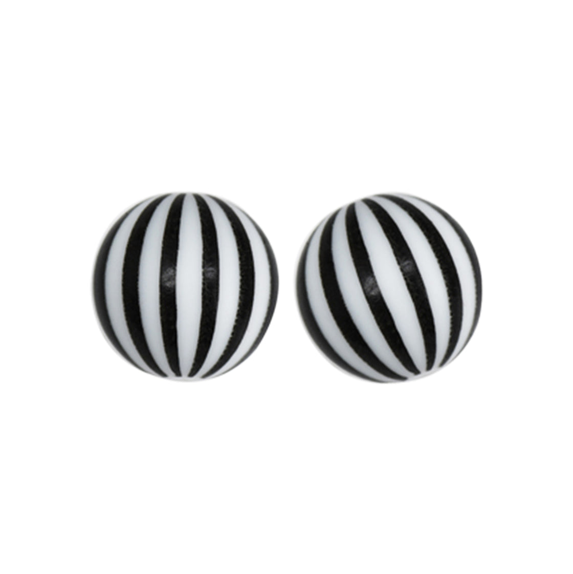 15mm Black Balloon Print Round Silicone Beads ZR#54