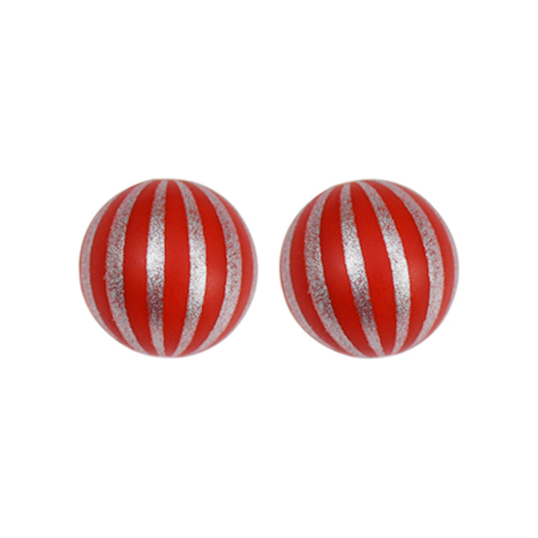 15mm Red Balloon Print Round Silicone Beads ZR#55