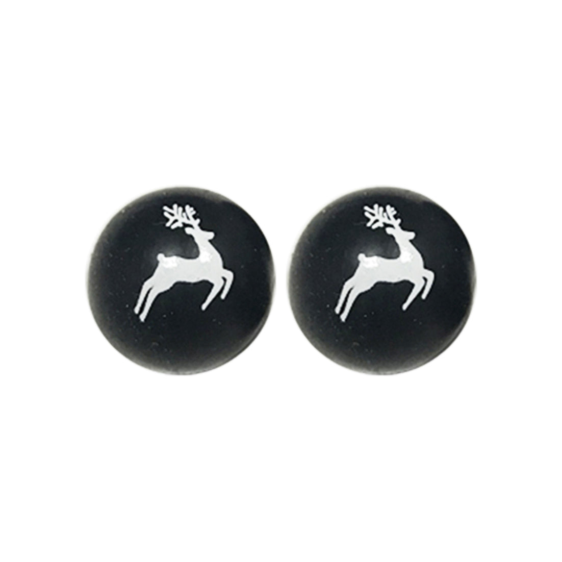 15mm Black Elk Print Round Silicone Beads ZR#60