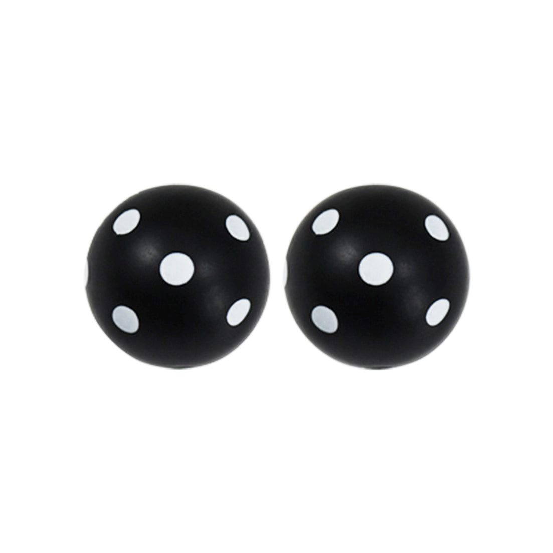 15mm Christmas Black Dot Print Round Silicone Beads ZR#63