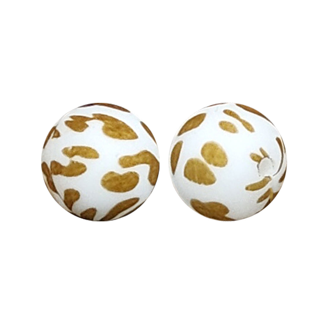 15mm Mango Cow Print Round Silicone Beads ZR#74