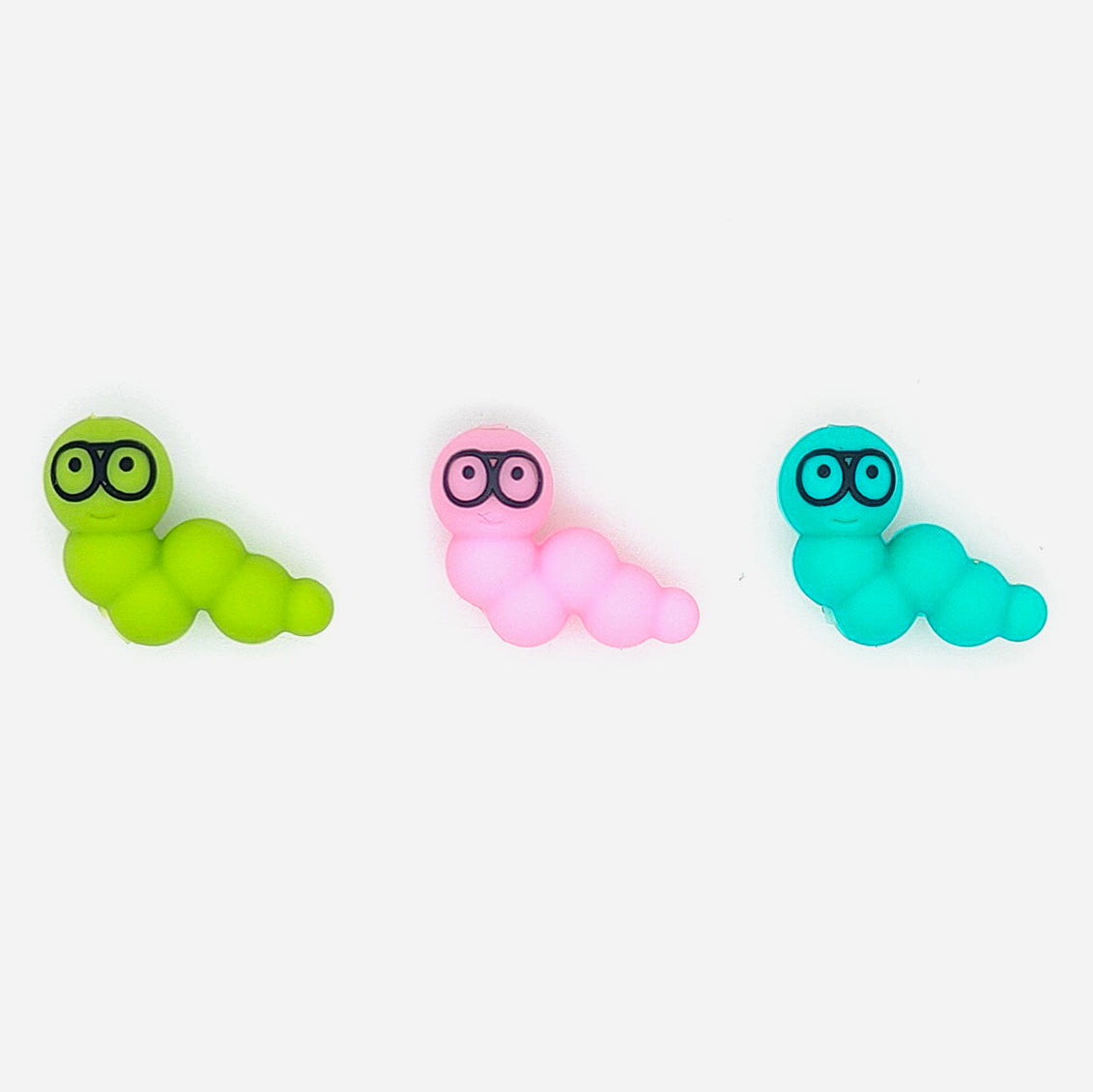 3D Bookworm Focal Silicone Beads