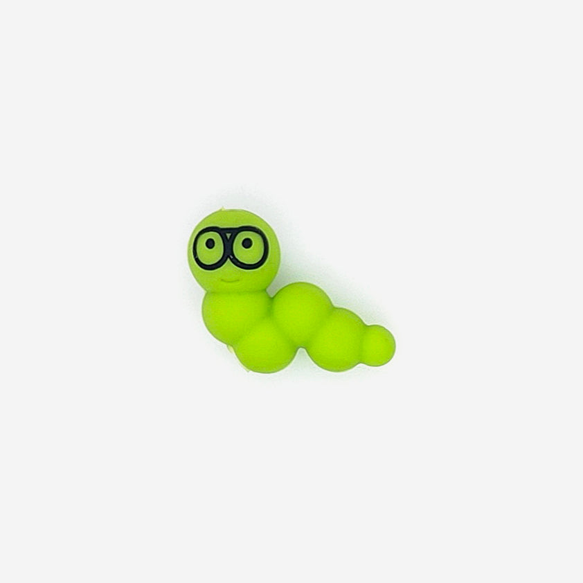 3D Bookworm Focal Silicone Beads